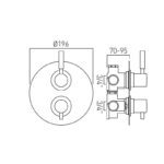 Vado Origins 2 Outlet 2 Handle Thermostatic Valve