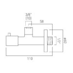 Vado Quarter Turn Angle Valve 1/2" x 3/8" with Integral Filter Chrome