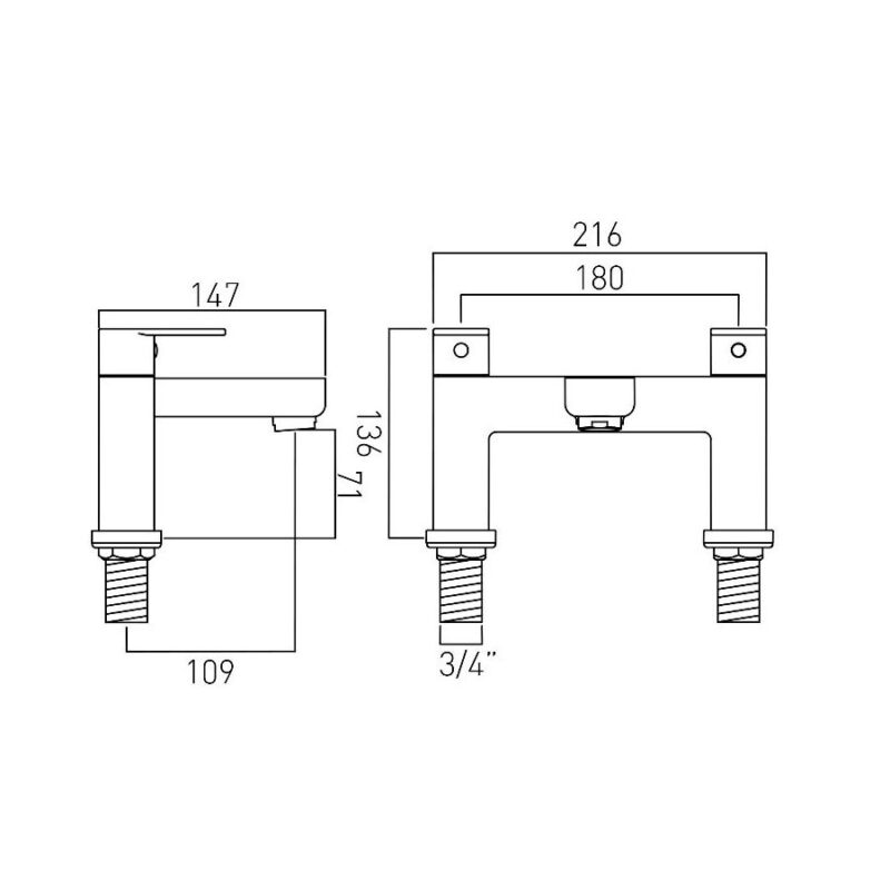 Vado Phase Bath Filler