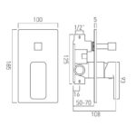 Vado Phase Manual Shower Valve with Diverter