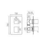 Vado Phase 1 Outlet 2 Handle Thermostatic Valve