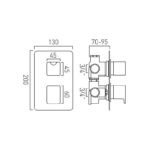 Vado Phase 2 Outlet 2 Handle Thermostatic Valve
