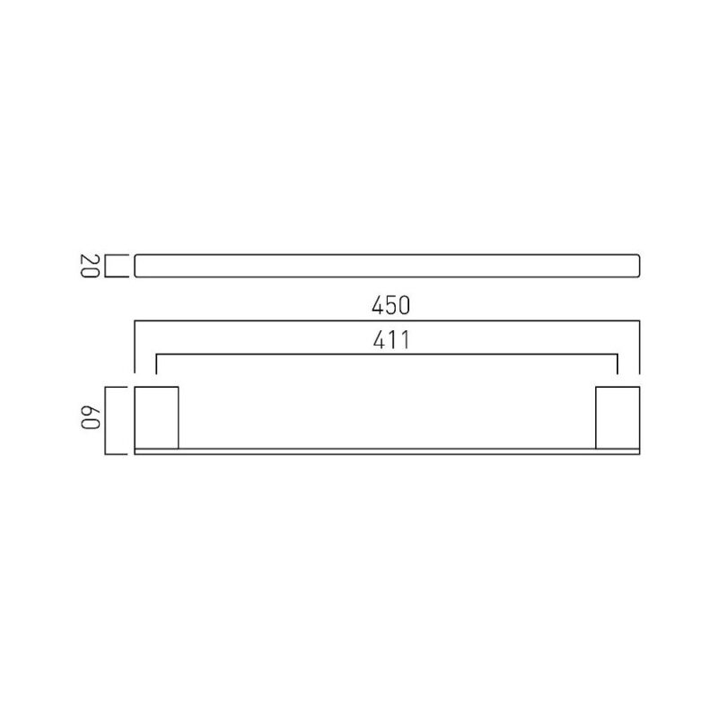 Vado Phase Towel Rail 450mm