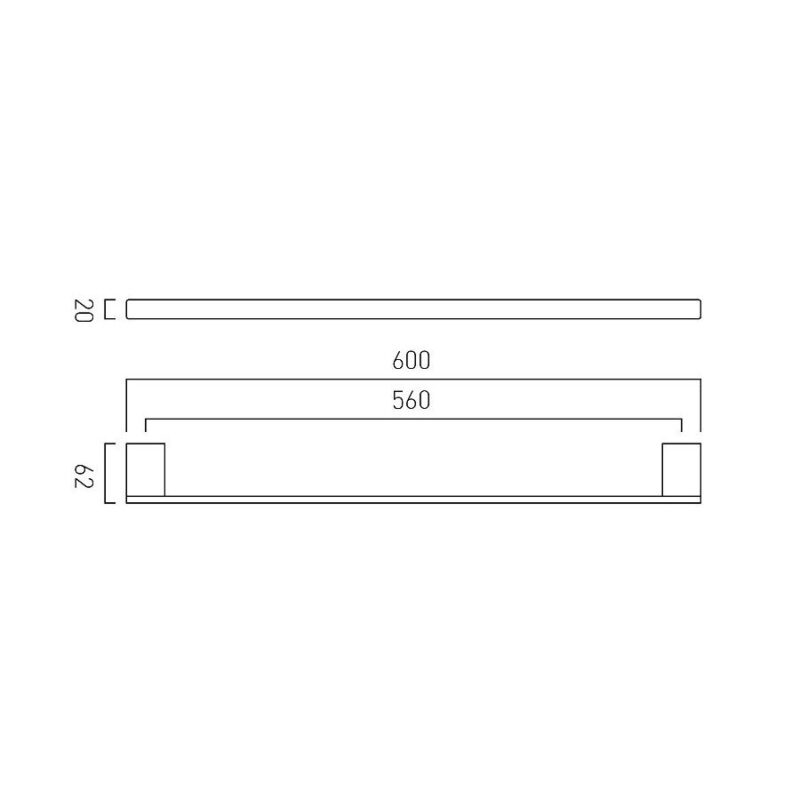 Vado Phase Towel Rail 600mm