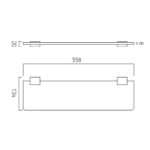 Vado Phase Frosted Glass Shelf 558mm