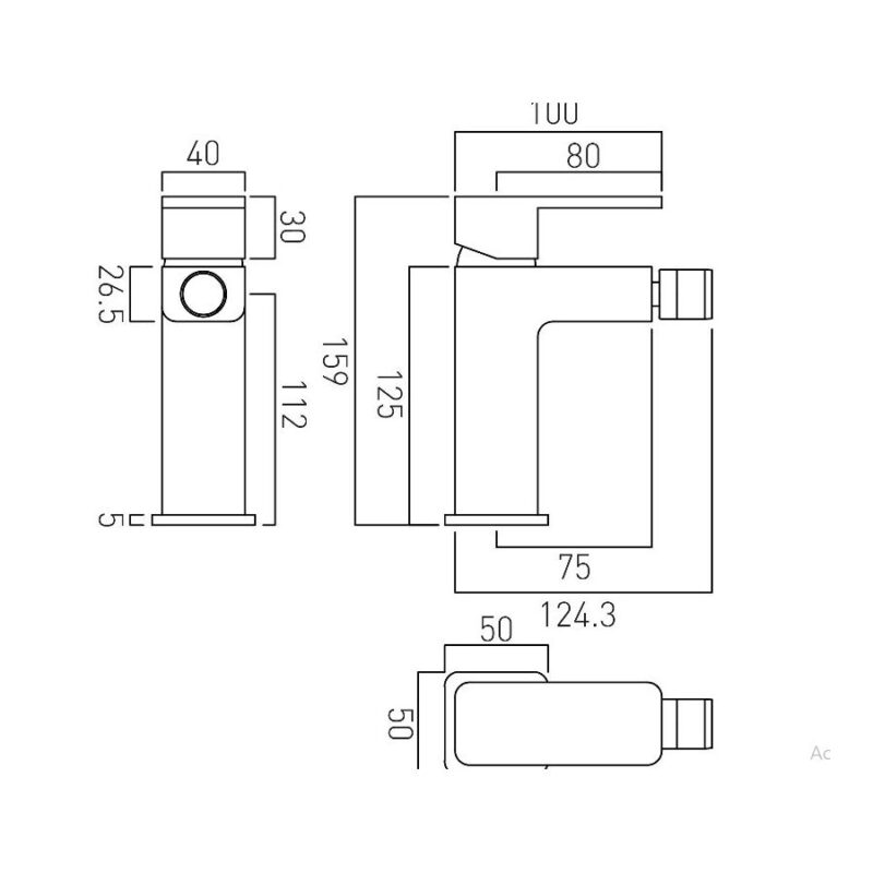 Vado Phase Mono Bidet Mixer