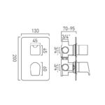 Vado Photon 3 Outlet 2 Handle Thermostatic Valve