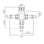 Vado Protherm In-Line Thermostatic Valve 15mm Fittings