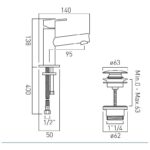 Vado Sense Mini Mono Basin Mixer with Universal Waste