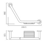 Vado Spa Angled Grab Rail with Basket 456mm