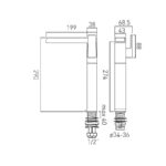 Vado Synergie Progressive Extended Mono Basin Mixer