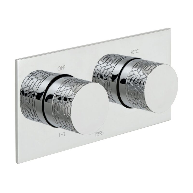 Vado Omika 2 Outlet 3 Handle Horizontal Thermostatic Valve Vado Omika 2 Outlet 3 Handle Horizontal Thermostatic Valve