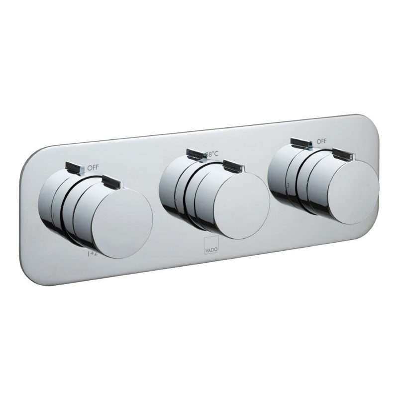 Vado Altitude 3 Outlet, 3 Handle Thermostatic Valve with All-Flo