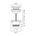 Vado Universal Brass Basin Waste  Chrome