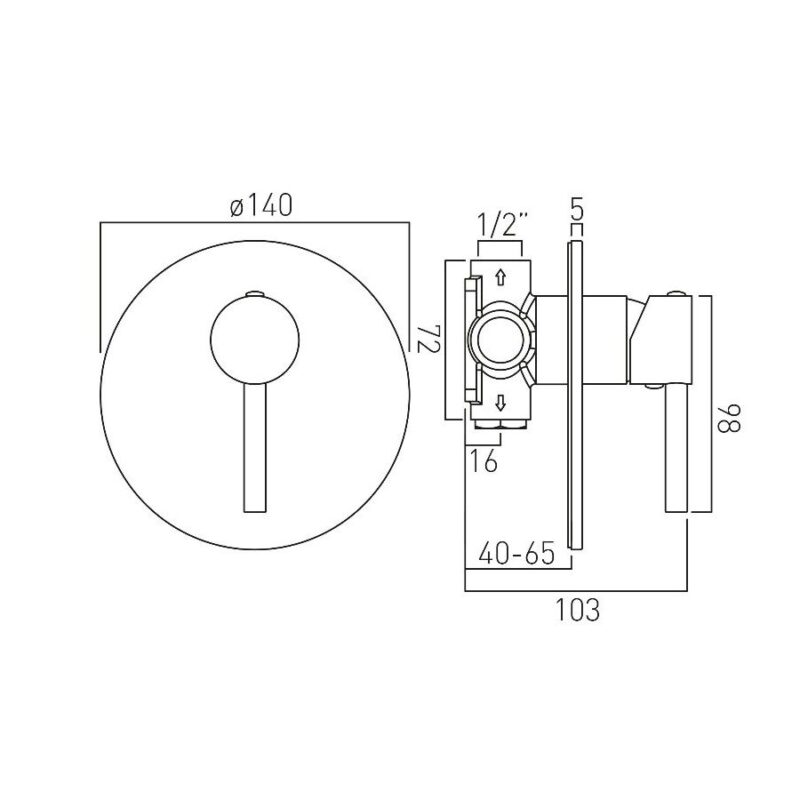 Vado Zoo Manual Shower Valve