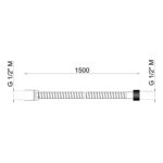 Vema Tiber 1.5m Flexible Shower Hose
