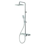 Vema Bar Shower with Integrated Shelf White/Chrome