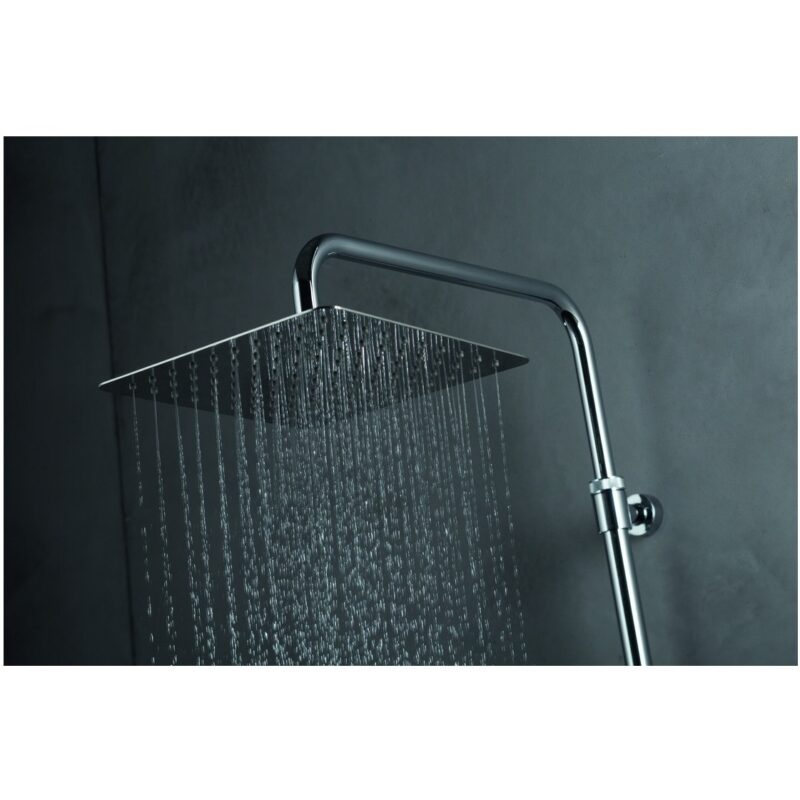Vema Bar Shower with Integrated Shelf White/Chrome
