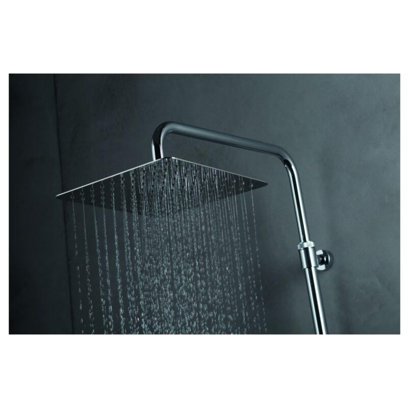 Vema Thermostatic Shower with Fixed Head & Riser Matt Black