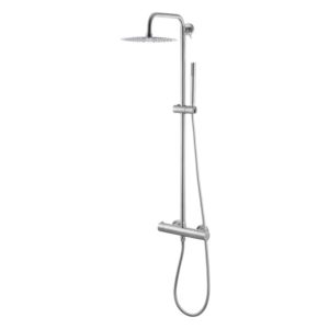 Vema Thermostatic Shower with Fixed Head & Riser Steel
