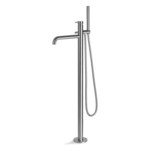 Vema Tiber Floor Standing Bath/Shower Mixer Stainless Steel