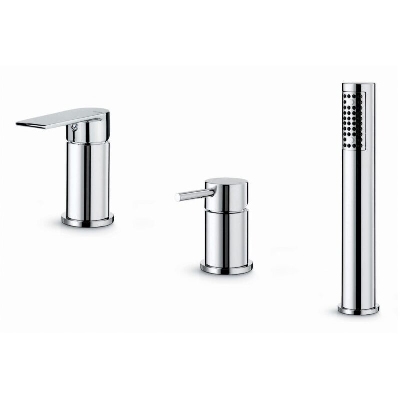 Vema Timea 3-Hole Deck Mounted Bath/Shower Mixer Chrome