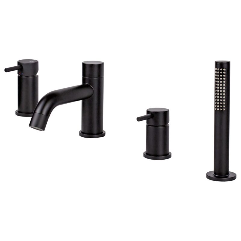 Vema Maira 4-Hole Deck Mounted Bath/Shower Mixer Black