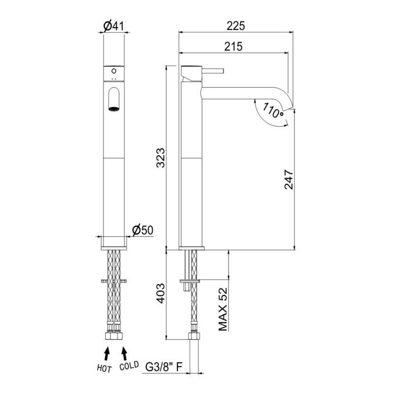 Vema Maira Tall Basin Mixer Chrome