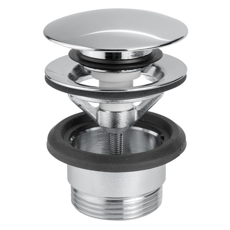 Vema Unslotted Push Button Basin Waste Chrome Vema Unslotted Push Button Basin Waste Chrome