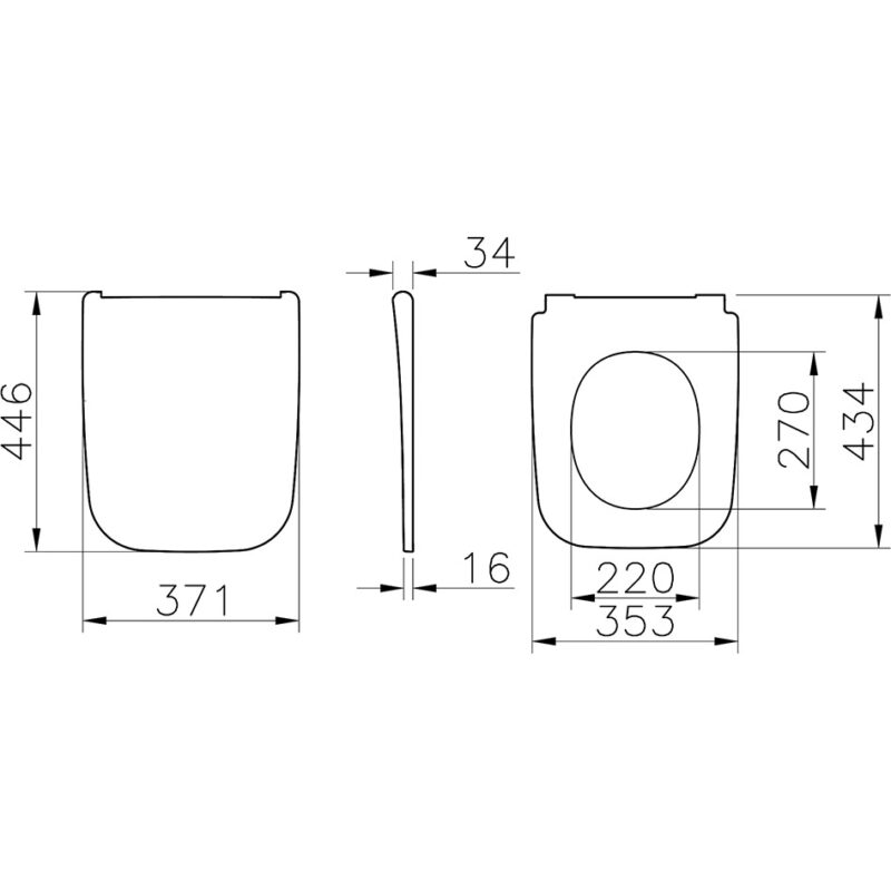 Vitra Universal Super Slim Square Soft Close Quick Release Toilet Seat
