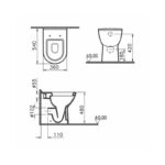 Vitra S50 Comfort Height Back To Wall Pan & Standard Toilet Seat