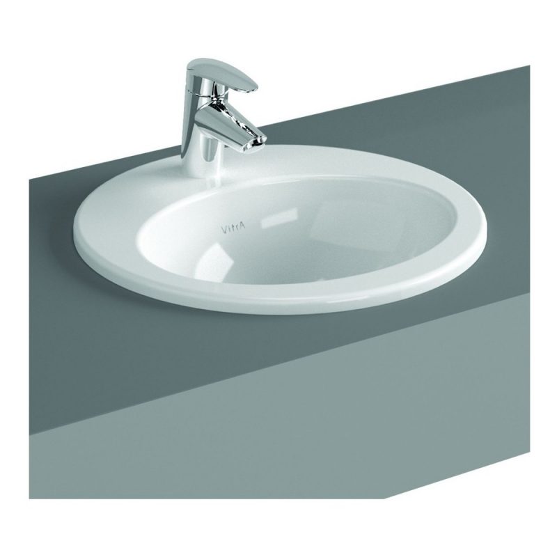 Vitra S20 Compact Countertop Basin 48cm Oval 1 Taphole