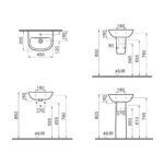 Vitra S20 450x350mm 1 Tap Hole Basin
