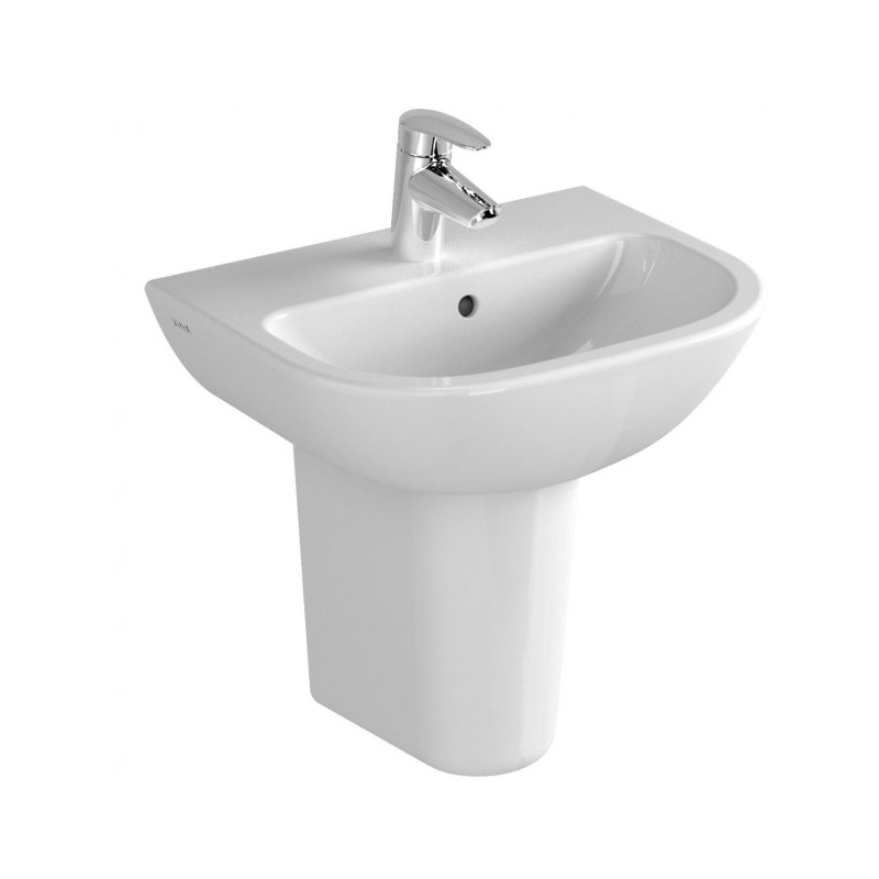 Vitra S20 450mm 1 Tap Hole Basin & Small Semi Pedestal Vitra S20 450mm 1 Tap Hole Basin & Small Semi Pedestal