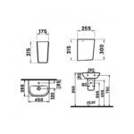 Vitra S20 450mm 1 Tap Hole Basin & Small Semi Pedestal
