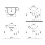 Vitra S20 500x415mm 1 Tap Hole Basin
