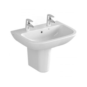 Vitra S20 500mm 2 Tap Hole Basin & Large Semi Pedestal