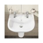 Vitra S20 500mm 2 Tap Hole Basin & Large Semi Pedestal