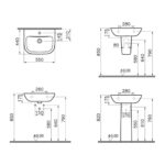 Vitra S20 550x440mm 1 Tap Hole Basin
