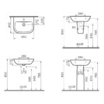 Vitra S20 Washbasin 55cm 1 Taphole White