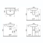 Vitra S20 Washbasin 60cm 1 Taphole White