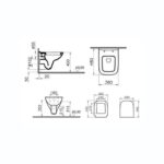 Vitra S20 Wall-Hung Short Projection Toilet with Standard Seat