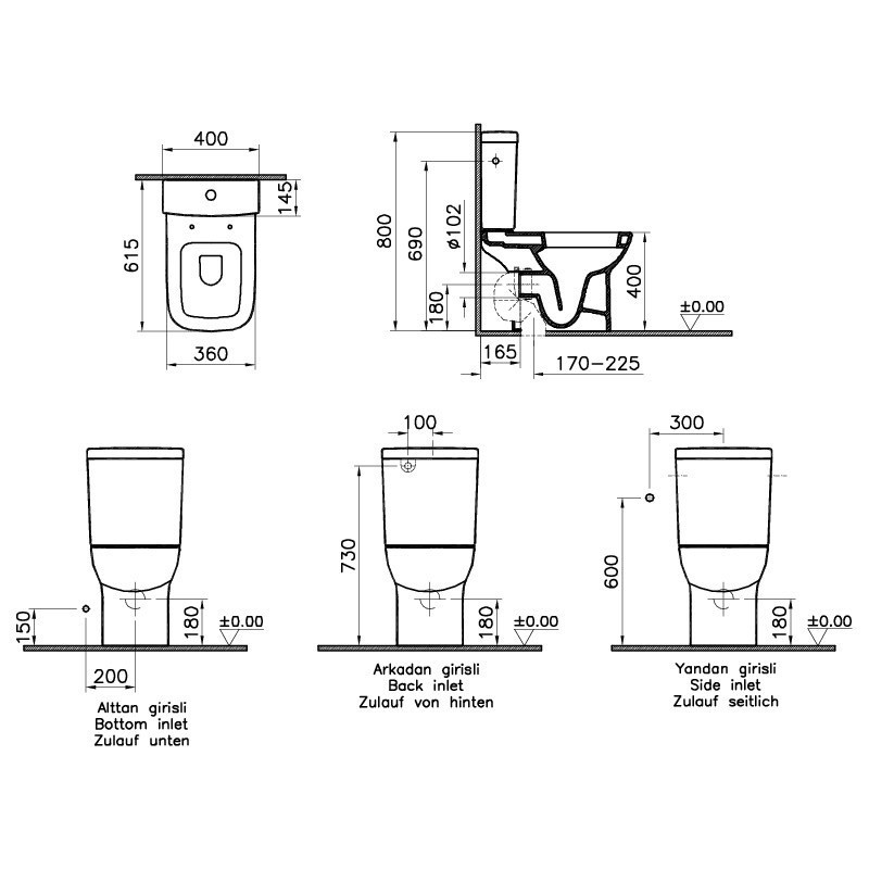 Vitra S20 Open Backed Toilet with Soft Close Seat