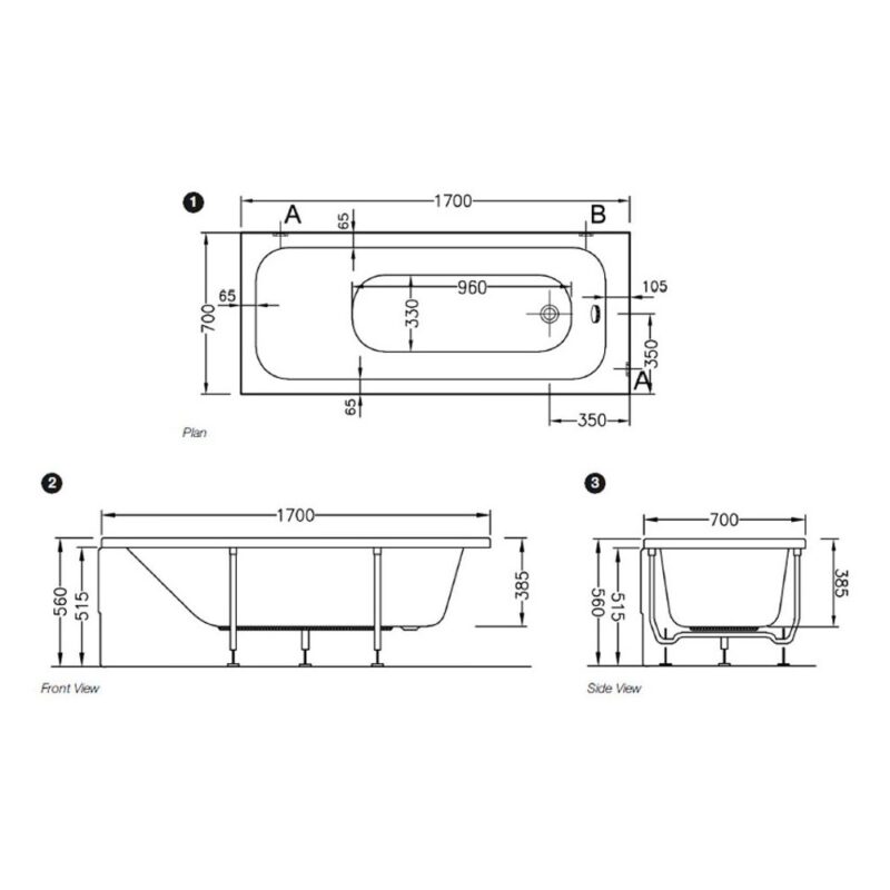 Vitra Balance Bath 170x70cm