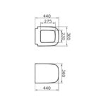 Vitra S20 Back To Wall Toilet with Standard Seat