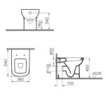Vitra S20 Back To Wall Toilet with Soft Close Seat
