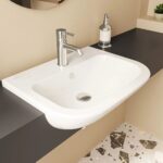 Vitra S20 Semi Recessed Basin 55cm 1 Taphole White