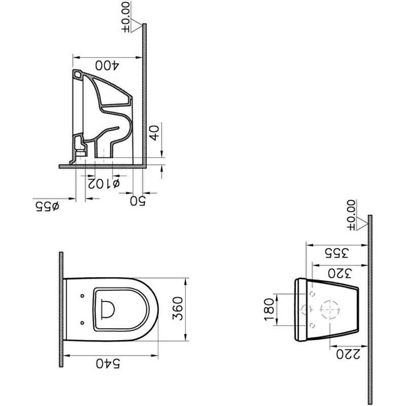 Vitra S50 Wall-Hung WC Pan