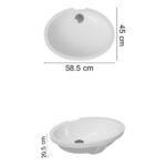 Vitra S20 Compact Under-Counter Basin 52cm Oval No Taphole
