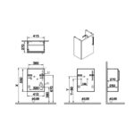 Vitra Root Flat 450mm Compact Basin Unit Left Door Matt Grey